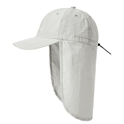 American Trends Mens Sun Hat with Neck Flap, UV Protection Outdoor Flap Hat, Packable Soft Fishing Hiking Gardening Hat - color: Light-gray