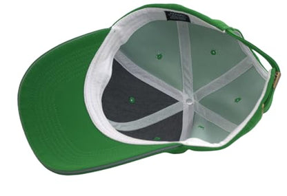 TSSGBL Men's Plain Baseball Hat - OSFM & XXL Big Head Fit，Adjustable Structured Ball Cap with Reflective Sandwich Brim - color: Kellygreen, size: Medium-Large