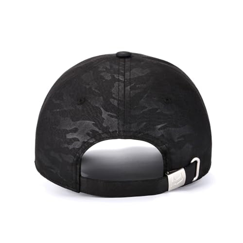 Men's Quick Dry Baseball Cap Original Camouflage Laser Perforated Breathable Golf Ball Caps Curved Brim Structured Hats - color: Navy