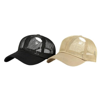 FASHIXD Mesh Baseball Cap for Men Women Summer Breathable Trucker Hats Adjustable Outdoor Sports Running Hats - color: Khaki