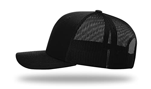 Richardson 112 Classic Six-Panel Adjustable Snapback Trucker Cap - color: Black (Xl)