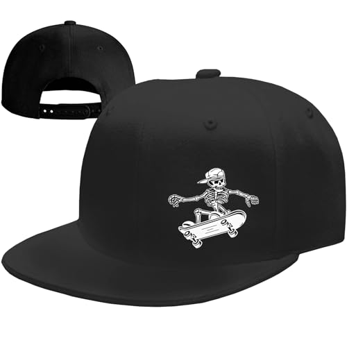 Snapback Hats for Men Flat Bill Hats for Men Fitted Hat Black Baseball Hats Hip Hop Caps - color: Skater Boy