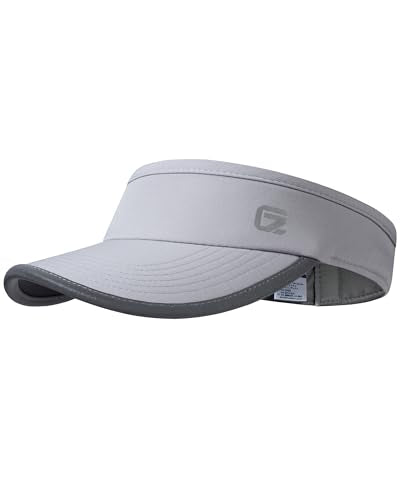 GADIEMKENSD Reflective Sun Visor for Women, UPF 50+ Lightweight & Breathable for Running, Tennis, Golf & Outdoor Sports - color: Light Grey