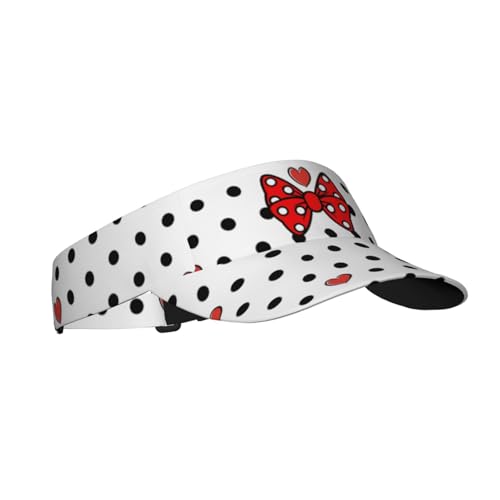 Visor Cap Funny Sun Hat for Women Men Teens for for Sports, Beach, Tennis, Golf, Running & Hiking - color: White and Black Polka Dot