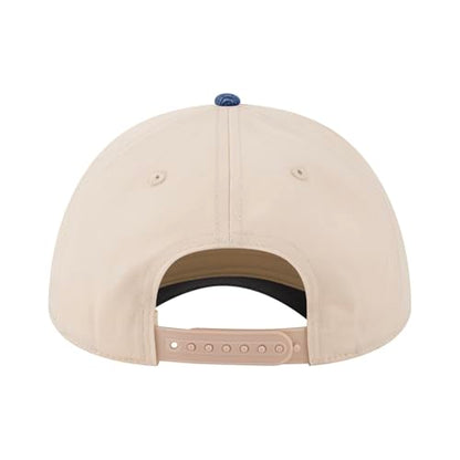 TOPTIE 5 Panel Trucker Hat Snapback Adjustable Cotton Sun Cap for Men - color: Denim Mid Blue Beige
