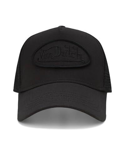 Von Dutch Unisex Trucker Hat - Retro Classic Solid Color Mesh Back Snapback Baseball Cap for Men & Women. - color: Black/Black