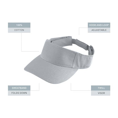 Augusta Sportswear Sport Twill Visor - color: Silver Grey