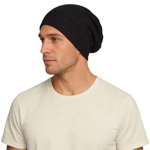 Ruphedy Men Slouchy Beanie Summer Long Oversize Thin Lightweight Skull Cap B011h - color: Black, size: One Size