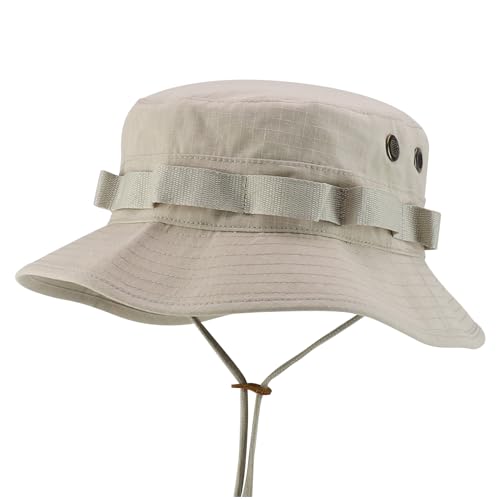 Armycrew Ripstop Fabric Jungle Combat Boonie Hat Fits upto 2XL - color: Khaki, size: X-Large