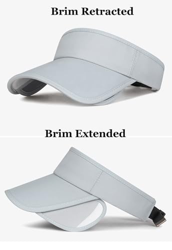 Retractable Wide Brim Visor Cap Open Top Hat Golf Tennis Running Cycling Men Women Outdoor Workout Summer Sunhat - color: Beige