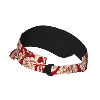 USA Visor Hat Sun Adjustable Sports Beach Cap Men Women Adults - color: Boho-red Paisley 1