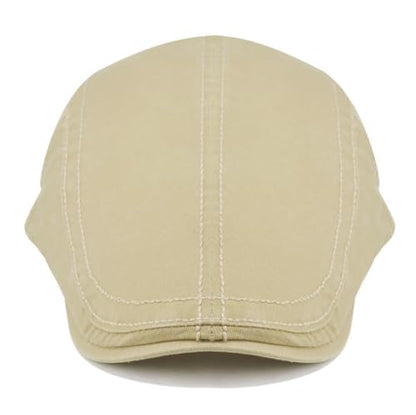 Initlove Mens Newsboy Cap Cotton Ivy Hat Beret Hats for Driving - color: Beige