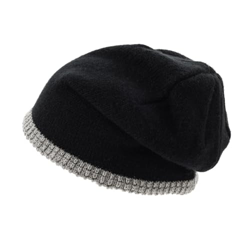 Slouchy Knit Beanies Winter Hats for Women Men Soft Warm Slouch Cuffed Skullcap Knitted Beanie Cap Stocking Hats - color: Mg-zzm25106-black