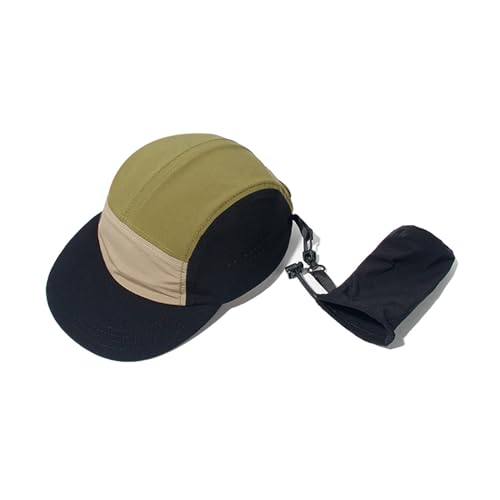 Clakllie Quick Dry Short Brim Hats for Men 5 Panel Running Hat Waterproof Baseball Cap Outdoor Hiking Hat Flat Bill Cadet Cap - color: Cdus-wsgb1-black