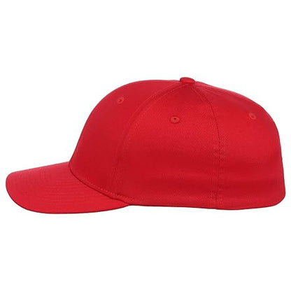 Lids Blank All Star Classic Structured Stretch Fitted Baseball Cap – Curved Bill Hat for Men and Women - color: Red, size: Small-Medium