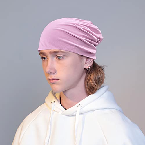 XYIYI Womens Chemo Headwear Hats Cotton Slouchy Beanie Cap Scarf - color: 2pcs Black Purple-o