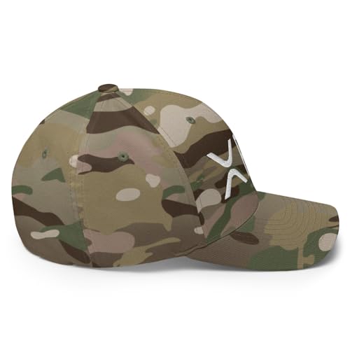 FX XRP Crypto Fitted Hat Embroidered Curved Bill Mid Crown Closed-Back Structured Twill Cap - color: Multicam Green, size: Small-Medium