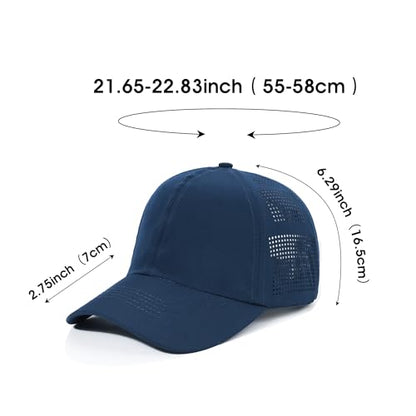HH HOFNEN Women Quick Drying Baseball Cap Sun Hat Unstructured Golf Hat - color: #1 Prussian Blue