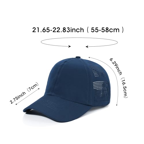 HH HOFNEN Women Quick Drying Baseball Cap Sun Hat Unstructured Golf Hat - color: #1 Prussian Blue