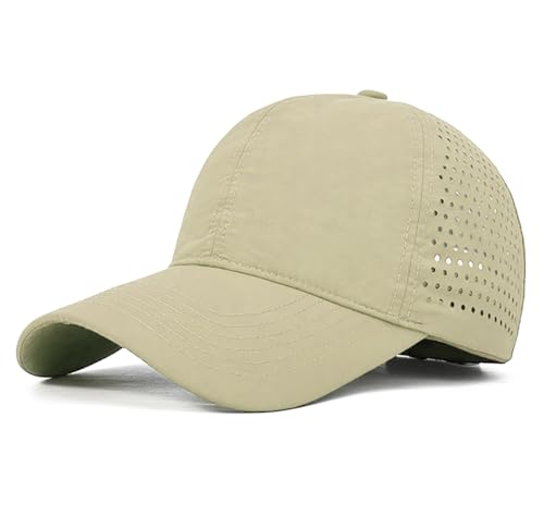Gelante Men Women Waterproof Quick Dry Baseball Cap Run Hats Mesh Lightweight for Outdoor Sports - color: Khaki