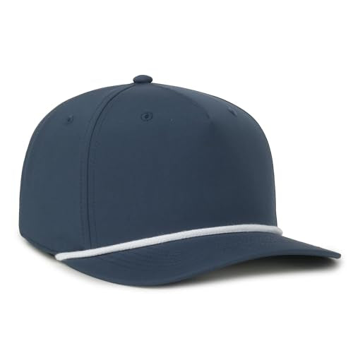 Outdoor Cap High Crown Rope Trucker Hat – White Rope Accent, Slate Blue