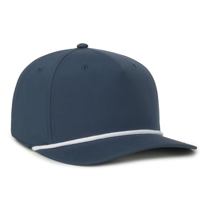 Outdoor Cap High Crown Rope Trucker Hat – White Rope Accent, Slate Blue
