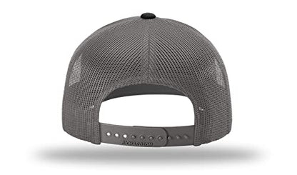 Richardson 112 Classic Six-Panel Adjustable Snapback Trucker Cap - color: Black/Charcoal (Xl)