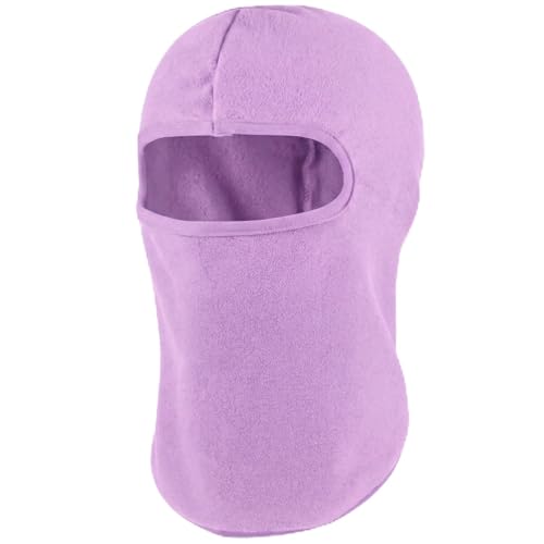Kids Balaclava Ski Mask Winter Windproof Fleece Full Face Mask for Boy Girl - color: Purple