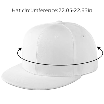Snapback Hat Flat Bill Visor Hats Adjustable Hip Hop Baseball Cap for Women Men - color: White