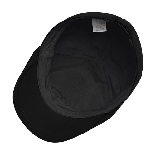 ZLYC Men Cotton Flat Cap Summer Scally Newsboy Beret Driver Hat - color: Plain Black