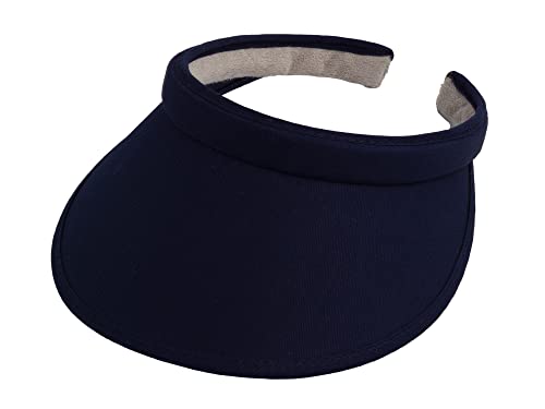 TOP HEADWEAR Sports Cotton Twill Clip-On Visor 3.5 Inch Wide Brim - color: Navy
