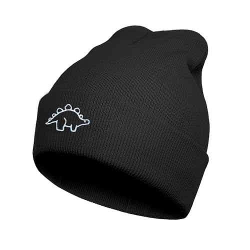 Cool Graphic Beanie for Men and Women - Black - color: Dinosaurs