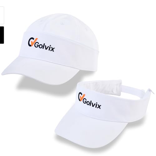 2-in-1 Convertible Golf Visor & Baseball Cap, Lightweight Breathable Golf Visors for Men & Women, Adjustable 100% Polyester Performance Sports Hat for Running, Pickleball, Tennis & Golf White Zip