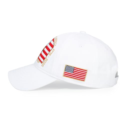 USA 250th Anniversary Baseball Cap Patriotic Embroidered American Hat - color: 3-white