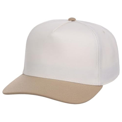 Lids Blank Hook Shot A-Frame Adjustable Snapback Hat – Breathable Mesh & Lightweight | Curved Bill | One Size Fits Most - color: Ivory/Tan