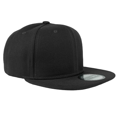 Gelante Snapback Hats for Men - Flat Bill Brim Baseball Cap Hat - Plain Blank Adjustable - color: Black