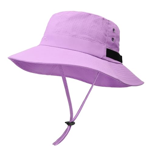 Sun Bucket Hat for Men Women Fishing Beach Safari Hats for Golf Hiking Hunting Outdoor UPF 50+ - color: Purple