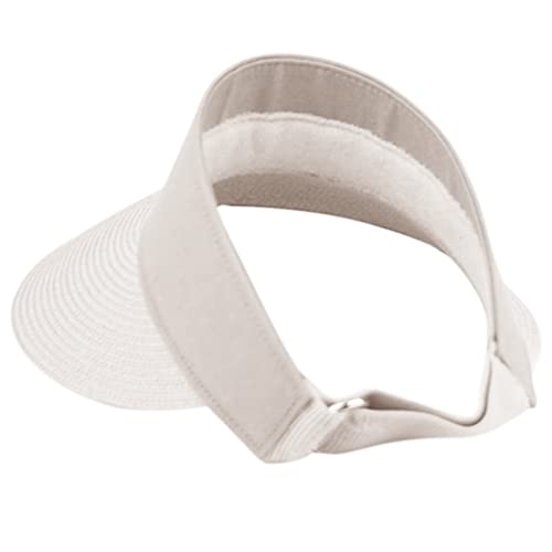 Sun Visor Hats Women Large Brim Summer UV Protection Beach Cap - color: White