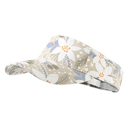 HH HOFNEN Sports Sun Visor Hats Cotton Adjustable Golf Caps for Men Women - color: #1d Flower Khaki