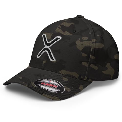FX XRP Fitted Hat Embroidered Curved Bill Mid Crown Closed-Back Structured Twill Cap - color: Multicam Black, size: Small-Medium