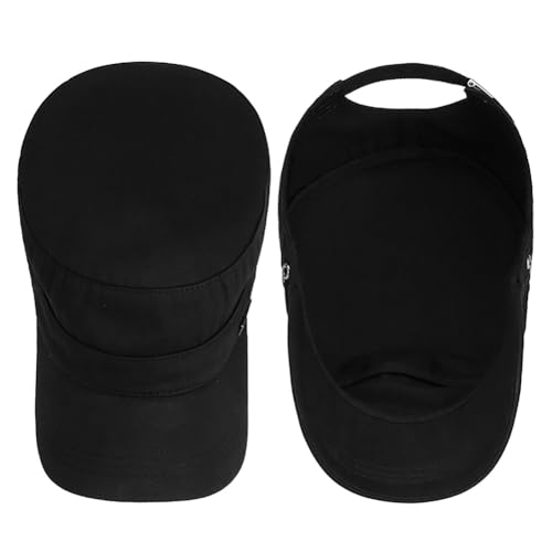 Cotton Military Caps for Men Women Unisex Flat Top Hat Adjustable Cadet Army Cap - color: Black