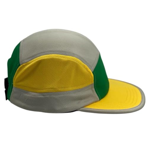 FASHIXD 5 Panel Hats for Men Baseball Cap Outdoor Sports Running Cap - color: Green/Grey