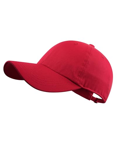 GADIEMKENSD Unstructured Baseball Cap Adjustable, Running Hat for Men Women, Cotton Dad Hat Plain for Outdoors Activities - color: Red