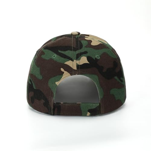 ZH Plain Adjustable Baseball Cap - Lot of 12 Unisex Blank Design Caps - color: Gray Camo
