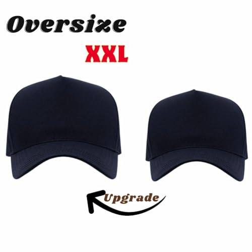 Oversize XXL Mesh Trucker Hat for Men Big Head High Crown Baseball Cap - color: Dark Blue