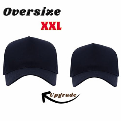 Oversize XXL Mesh Trucker Hat for Men Big Head High Crown Baseball Cap - color: Dark Blue
