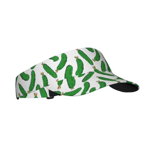 Sports Sun Visor Hats Adjustable Men Women Lightweight Packable Cooling Empty Top Visor Hat for Running, Tennis, Golf - color: Pickle