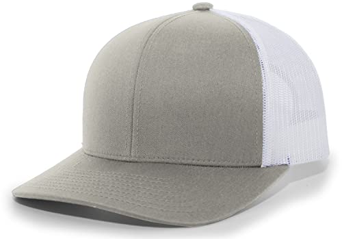 Pacific Headwear Snapback Trucker: Stylish Unisex Cap for All-Day Comfort - color: Silver/White/Silver, size: One Size