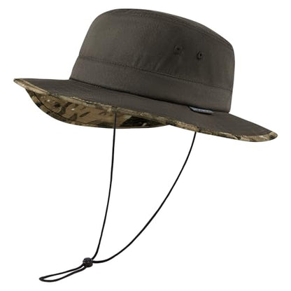 UPF 50+ Foldable Sun Hat Patterned Under Brim Bucket Hats for Summer Hiking Fishing Beach Safari Men Women - color: Brown, size: Medium