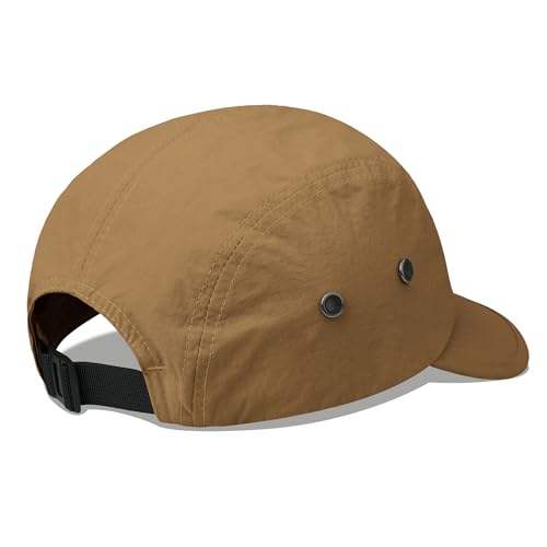 Clakllie Quick Dry Short Brim Cap for Men Lightweight 6 Panel Baseball Cap Golf Dad Hats Women's Running Trucker Hat - color: Bssd2547-tanbrown